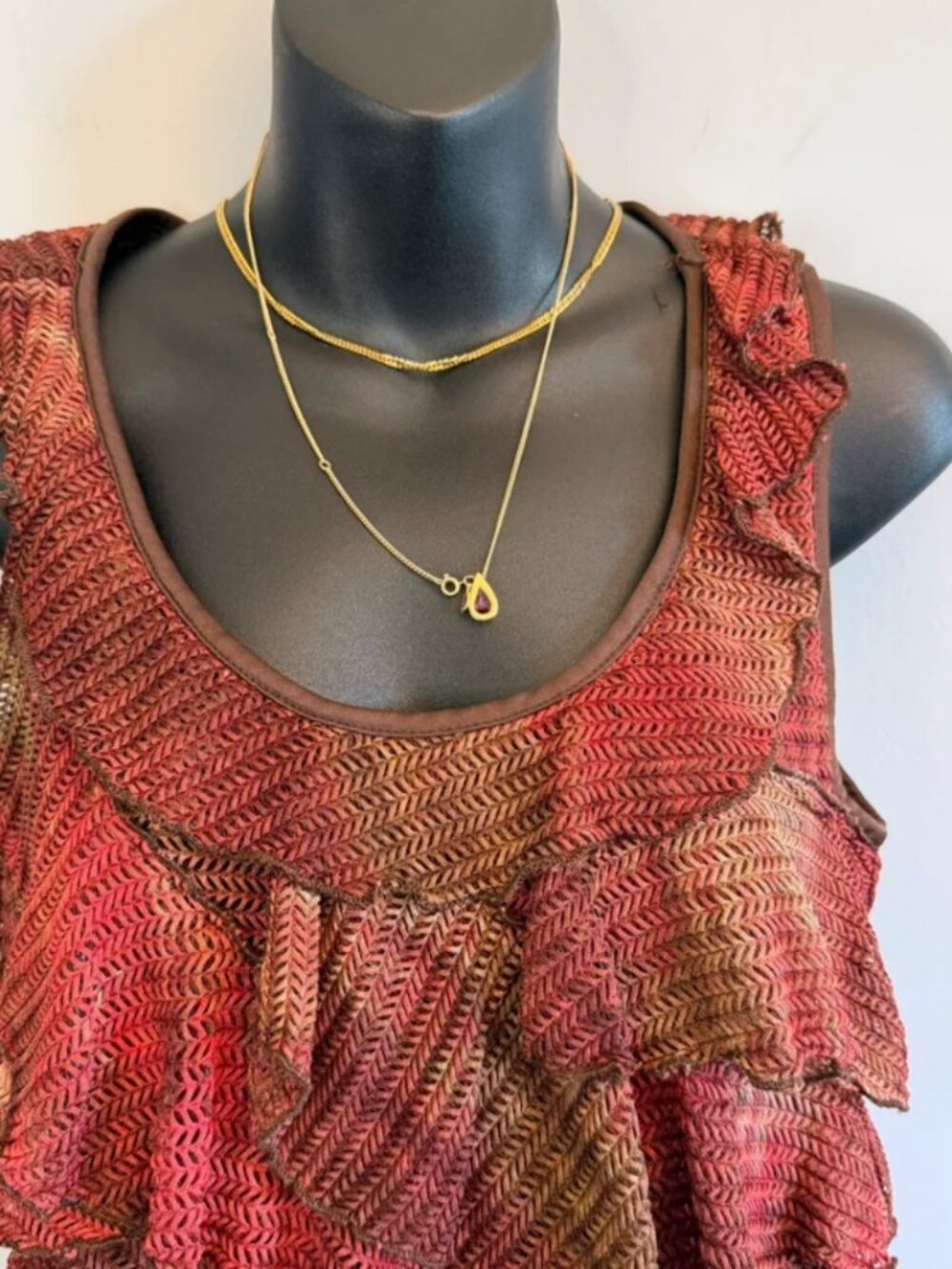 Y2K Ruffle Mesh Tank Top - Picture 3 of 5
